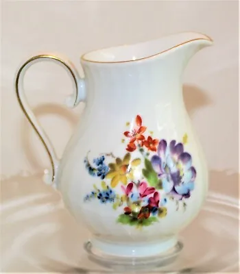 Buy Kaiser Residenz Wei 52 China Porcelain Creamer Floral Gold Leaf Germany Vintage • 9.46£