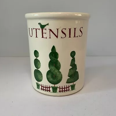 Buy English Pottery Traditional Earthenware Cloverleaf Topiary Utensil Pot • 10.99£