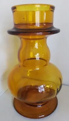 Buy Rihiminaki Lasi Oy Tamara Aladin Mid Century Glass Amber Hyacinth Bulb Vase • 28£