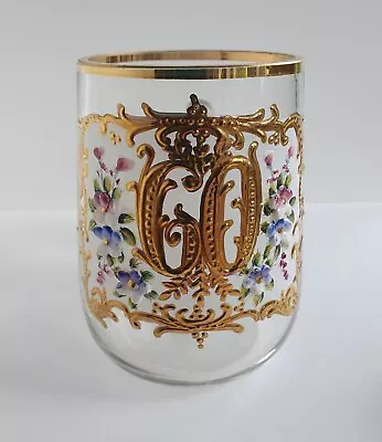Buy Antique Bohemian Glass Tankard Handpainted Enamel 60th Anniversary Birthday Gift • 35£