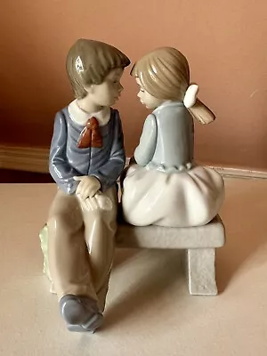 Buy Nao By Lladro Friends 1136 First Love Couple On Bench Porcelain Figurine • 19.99£