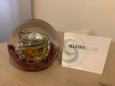 Buy Selkirk Glass Paperweight - “Rainbows Gold” • 5£