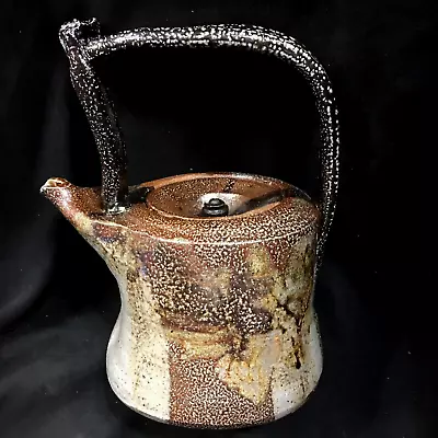 Buy SANDRA JOHNSTONE Salt-Glazed Stoneware Pottery Art Teapot 10  Rare & Beautiful! • 380.37£