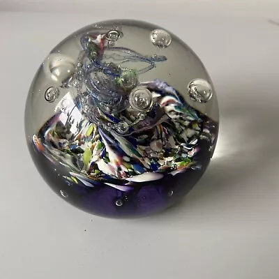 Buy Vintage Caithness Multicoloured  Myriad  Glass Paperweight Scotland C62355 • 11£
