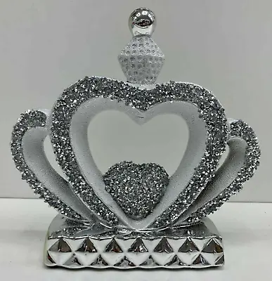 Buy Crushed Diamond Silver Crystal Stunning Crown Ornament, Sparkly Bling ✨ • 15.99£