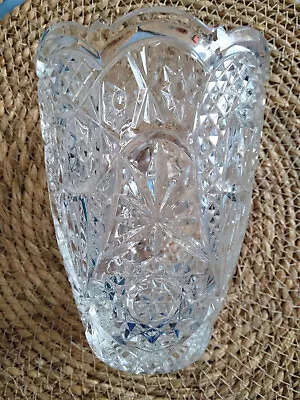 Buy Large Crystal Cut Glass Vase • 18£