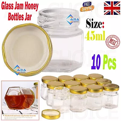 Buy 45ML Glass Mini Jam Jars Airtight Preserve Honey Bottles Jar With Lids 10-100pcs • 8.45£