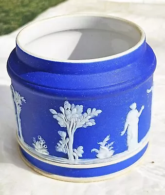 Buy Antique Wedgwood Cobalt Blue Jasperware  Sugar /solt Bowl - 1874 • 14.99£