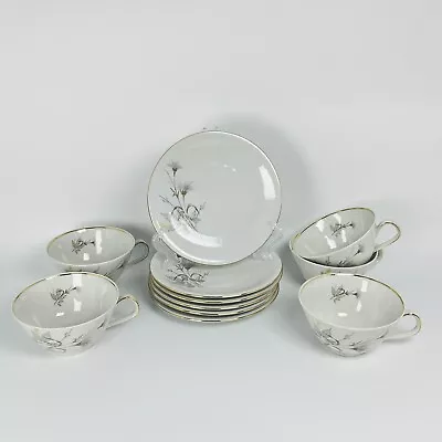 Buy Vintage Set Of 5 Bareuther Bavaria Germany Demitasse Tea Cups & Saucers Floral • 33.63£