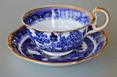 Buy Antique Aynsley Blue & White Willow Pattern Cup & Saucer Gilt Rim Pattern 11969 • 6.99£