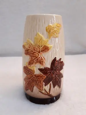 Buy Tall Cream SylvaC Vase With Maple Leaf Embossed Decoration, Pattern No. 4010 • 8.99£