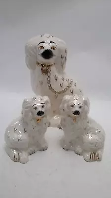 Buy 3 X Royal Doulton Staffordshire Mantel Dogs Set - King Charles Spaniel - Vintage • 9.99£