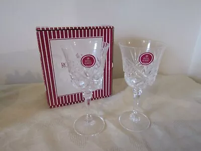Buy Royal Albert Lead Crystal Cut Glass Pair Of Amersham Sherry Glasses Boxed • 11.99£