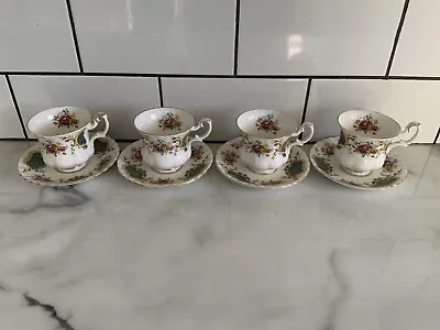 Buy Royal Albert  Berkeley Bone China Coffee Cups And Saucer Set X 4 • 29.99£