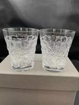 Buy LALIQUE CRYSTAL ROSE WHISKEY TUMBLER Whisky Glass Set Of 2 With Box Unused • 233.23£