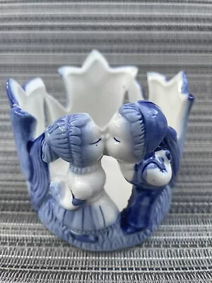 Buy Delft Blauw (Dutch Pottery) Kissing Couple Candle Holder  • 6£
