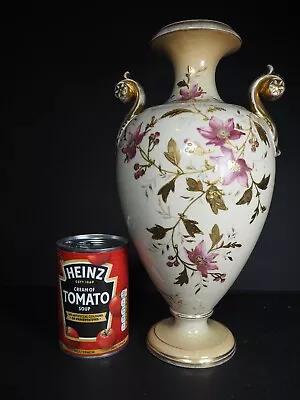 Buy Antique ?  Twin Handle Large 31.5cm Floral / Flowers Vase • 29.99£