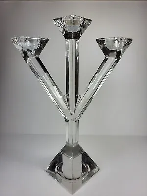 Buy Villeroy Boch Crystal Glass Three Branch Candlestick Candle Holder 12  Tall • 38.50£