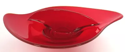 Buy Vintage Viking Glassware Ruby Red Asymmetrical Divided Candy Dish • 9.45£