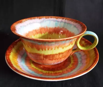 Buy Clarice Cliff Delicia Hand Painted Jumbo Cup & Saucer • 35£