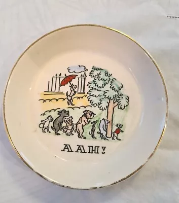 Buy 1970s Vintage Royal Art Pottery. Humorous Plate. Weeing. Peeing Dogs. 11.5cm • 15£