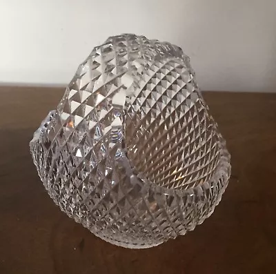 Buy Antique Anglo Irish Diamond Cut Glass Lead Crystal Handled Basket Vase 19th C. • 156.54£