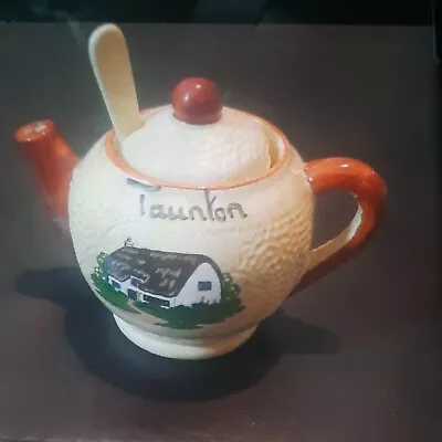 Buy Taunton  Manor Ware  Teapot With Spoon  Ornament Mini Vintage Collectable • 3.25£