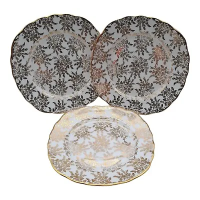 Buy Royal Vale Ridgway 3x Side Plates - Tea Plates -  Bone China - Gold Leaf Design • 7.50£