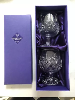 Buy Pair Of Edinburgh Crystal Brandy Glasses In Original Box. Excellent Condition. • 0.99£