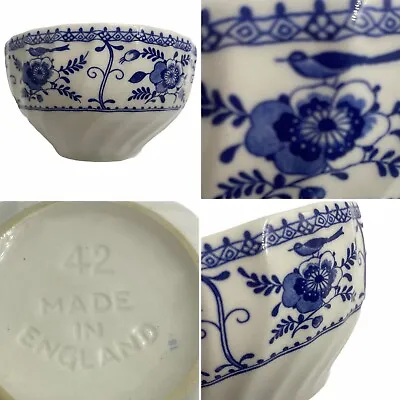 Buy Vintage Johnson Brothers Indies Blue & White China Sugar Bowl Made In England • 10£