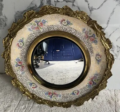 Buy Stunning Burleigh Ware Vintage Porcelain And Brass Mirror Convex • 220£