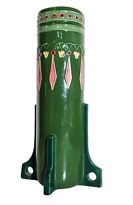 Buy Art Nouveau Eichwald Art Pottery Green Glazed Vase 1920s Nice Condition • 75£