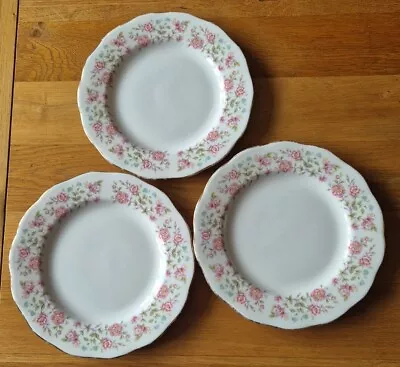 Buy *set Of 3 Beautiful Vintage Colclough Pink Floral Bone China Tea Plates* • 5.99£
