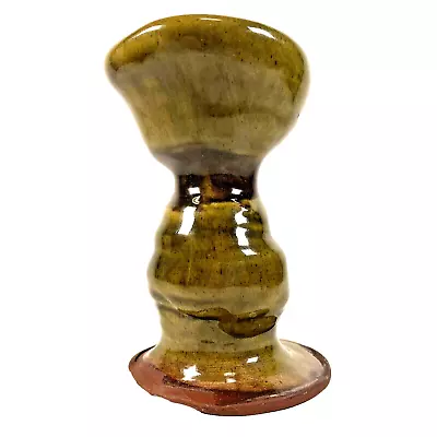 Buy Studio Pottery Signed Bud Vase Green Glaze Free Form Curves Wabi Sabi Ikebana • 9£