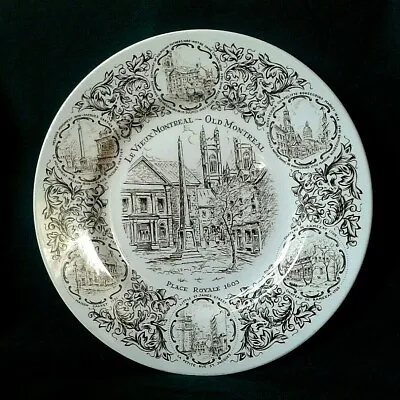 Buy Wood & Sons Woods Ware Plate Ironstone Commemorative Plate Old Montreal In Brown • 20£