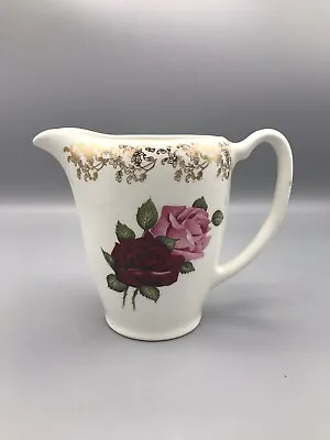 Buy Lord Nelson Pottery Of England Pitcher Pink Roses Floral 2 - 70 Gold Accents • 13.23£