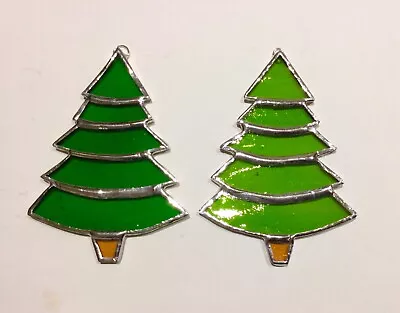 Buy Stained Glass Christmas Trees X 2. Tree Decoration. Sun Catcher. Handmade. P • 6£