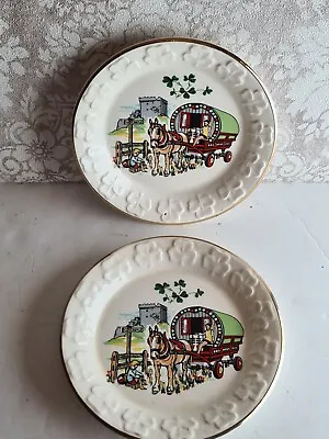 Buy Vintage Pair Carrigaline Pottery Souvenir Plates/Saucers Horse & Wagon. Ireland • 25£