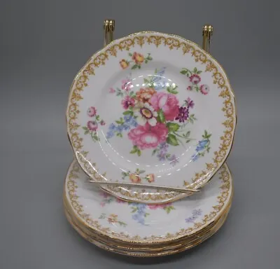 Buy Set Of Four (4) Crown Staffordshire England's Bouquet 6.25  Bread Plate • 56.79£