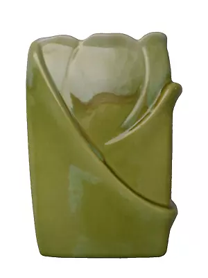 Buy Vintage Royal Haeger Drip Glaze Green Pillow Vase With Label Tulip Flower 1949 • 62.58£