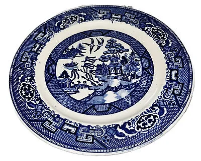 Buy VINTAGE HOMER LAUGHLIN G48N6 EARTHENWARE BLUE WILLOW Blue White Dinner Plate • 33.57£
