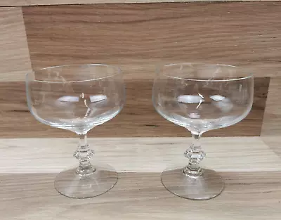 Buy 2 X Vintage Crystal Glass Champagne Coupes / Glasses • 10.99£