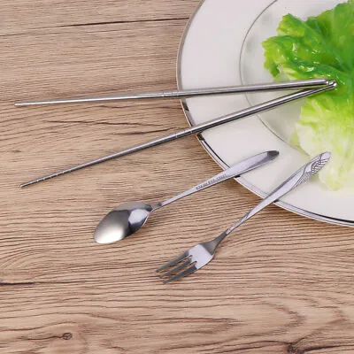 Buy  Stainless Steel Portable Tableware Set Dinner Service Folding Chopsticks Spoon • 5.09£