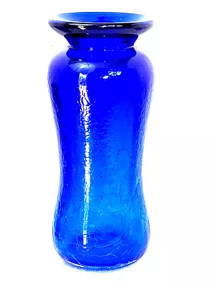 Buy Vintage Blue Crackle Art Glass Vase 5-3/4  Tall Signed • 31.90£