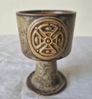 Buy Vintage Studio Pottery Tremar Stemmed Goblet Drinking Vessel Celtic Design • 14.99£