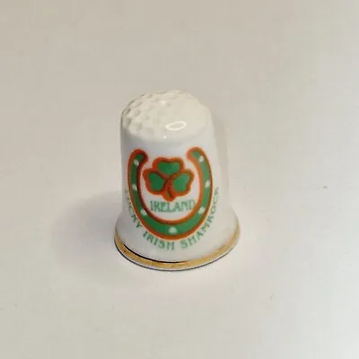 Buy Collectors Thimble -  Ireland - Lucky Irish Shamrock  - Bone China -  #184 • 1.25£