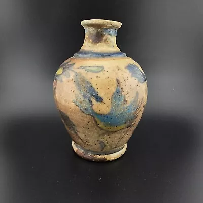Buy Vintage Stoneware Art Pottery Bud Vase Japanese Wood Fired Weed Pot Jar • 24.05£