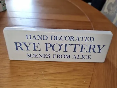 Buy A Rare Point Of Sale Sign Rye Pottery Scenes From Alice Small Chip To Side • 12.99£