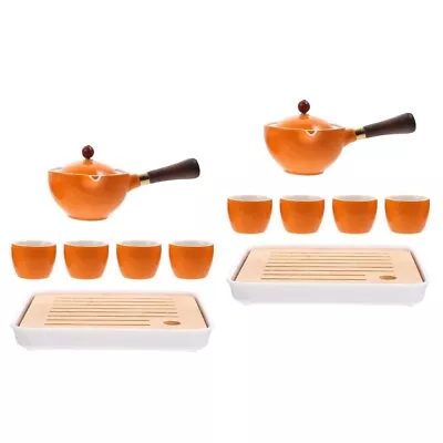 Buy  2 Sets Chinese Kungfu Tea Pot 360 Degree Rotation Kettle Tea Cups Tea Serving • 70.99£
