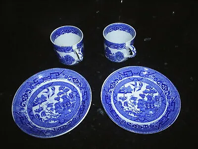 Buy Ridgway Coffee Cups & Saucers.  Blue Willow Antique Semi China / Ironstone Mugs • 10£